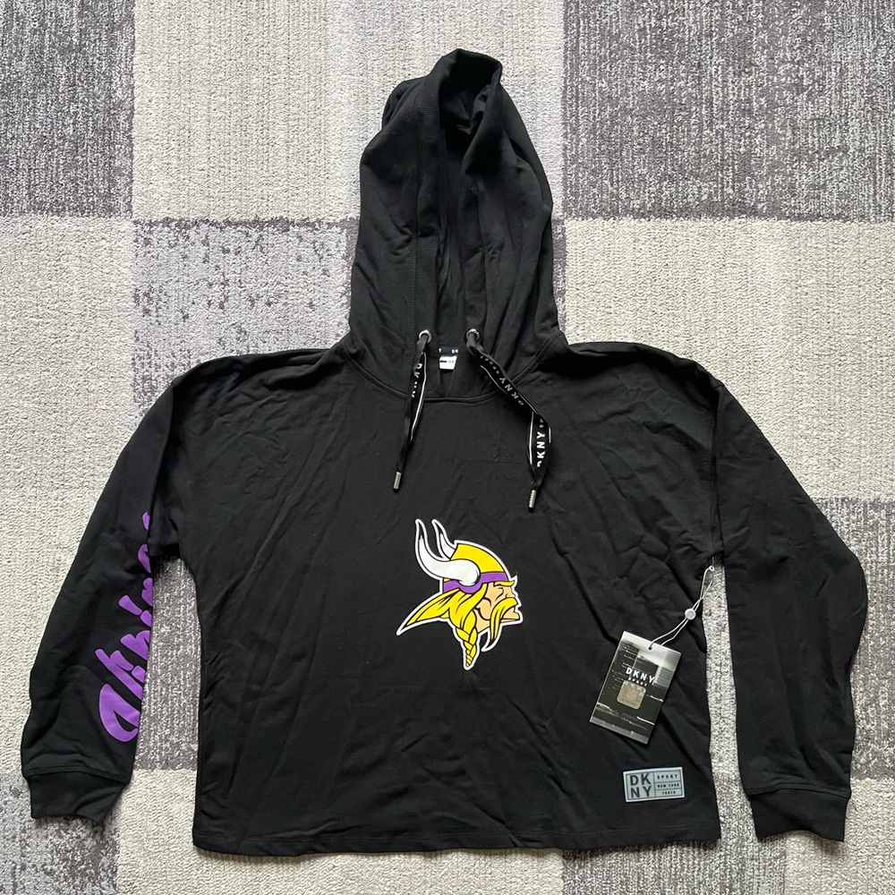 Minnesota Vikings DKNY Sport Women's Suzy Pullover Hoodie - Black